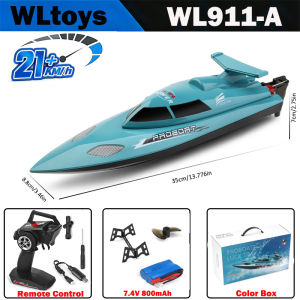 WLtoys | WLtoys WL911-A High Speed RC Boat 2.4Ghz 21KM/H 370 Brushed Motor Racing Boat with Automatic Righting System Ideal Gift Toy