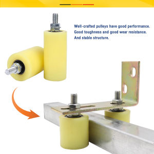 Slide Gate Guide Roller Yellow Universal Heavy Duty Adjustable Nylon Rollers Gate Support Assembly for Sliding Rolling Gates