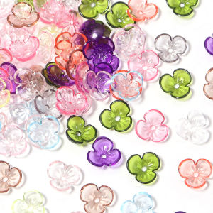 100pcs/lot Colored Flower Bead Caps Loose Spacer Resin Beads For Jewelry Making DIY Handmade Necklace Bracelet Decor Accessories