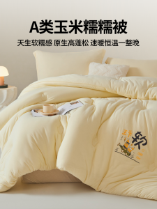 Class a Corn Fiber Quilt Thick Warm Core Spring Autumn Cotton Bedding Dormitory Single Student Soft Core Winter Comforter