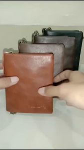 BAELLERRY D3232 DOMPET UANG TIGA LIPATAN TEBAL DENGAN RANTAI KULIT SINTETIS ANTI COPET