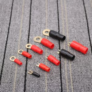 Car Audio Amplifier Subwoofer Restoration Pure Copper Plated 24K Gold O-Type U-Type Wiring Terminal Wire Ear Copper Nose