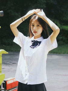 Summer College Style Stand-Collar White Shirt Short-Sleeved Underwear Female Business Attire Graduate High School Student JK Uniform Top Shirt