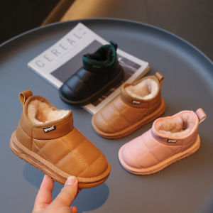 Thickened Fleece Childrens Snow Boots Soft Bottom Anti-Slip Lightweight Winter Shoes for Boys And Girls Waterproof Casual Booties