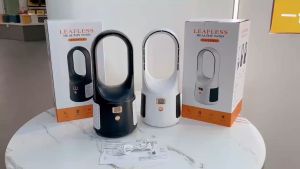 Bladeless Fan LED Digital Display: Portable Rechargeable 6 Speeds Stand Fan for Office & Home