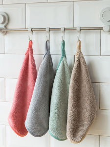 Water Absorbent Oil Resistant Microfiber Kitchen Cleaning Towel Dishwashing Cloth Home Housework Tool Non Shedding Lazy Person