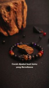 Gelang Aesthetic Pria Wanita Keren Terbaru Tali Serut Batu Kristal Alam Akik Tiger Eye Asli Ori Original Hitam Merah Cowok Cewek Dewasa Korea Style Kekinian Viral Import Mewah Elegan