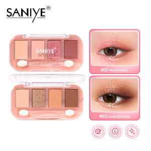 SANIYE New 4 Warna Glitter Eyeshadow Palette Menarik Mata Eye Shadow Kecantikan Kosmetik E0459