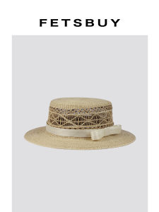 French Lace Bow Straw Hat