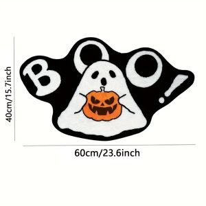 VIKAMA Ghost Halloween Carpet Soft Non-Slip Washable Entrance Door Mat Gothic Home Halloween Decor Bathroom Rug Home Decor