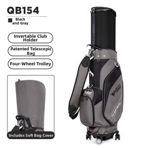 PGM GOLF | Hard Shell Expandable Golf Bag with Wheels Easy-Push for Airline Check-in