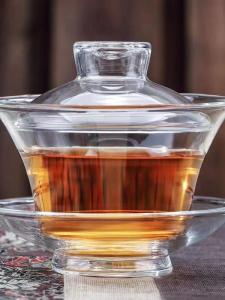 Large Size Retro Glass Cover Bowl High Borosilicate Transparent Tea Set Sancai Tea Cup Single Heat Resistant Cover Gongfu Tea Bowl