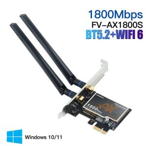FENVI WiFi 6 PCIe Adapter 1800Mbps AX1800 Wireless Desktop PCIe Adapter BT5.2 802.11AX Dual Band 2.4G/5G WiFi Card For Win10/11