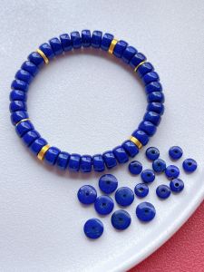 Old Mine Natural Lapis Lazuli Straight Cut Spacer Gasket Rosary Accessories Separate/Loose Beads DIY Handmade Semi-Finished Products Beads Accessories