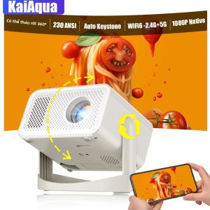 Máy Chiếu Di Động KaiAqua 4K 650ANSI HT23 Plus Độ Phân Giải Gốc 1080P Tự Động Lấy Nét Hiệu Chỉnh Hình Thang BT5.2 Android 11 WiFi 6 360 Độ °   Rạp Chiếu Phim Tại Gia