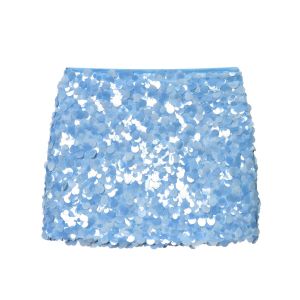 2025 Women Fashion Solid Sequins Mini Skirt Slim Casual High Waist Side Zipper Skirts Mujer Summer Fashion Sweet Style