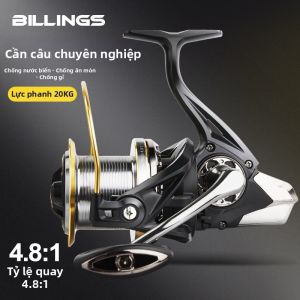 Máy câu cá billings ống cuộn hoàn toàn bằng kim loại dòng 8000