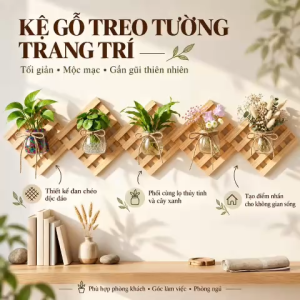 Lọ Thủy Tinh Chubby Glass Jar 200ml Kèm Khung Gỗ Hình Thoi Treo Tường Decor Vintage