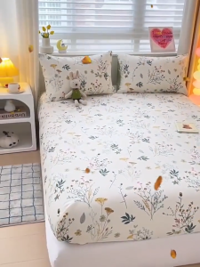 ✨Free 2Pillowcase✨ High-grade Cotton Bedsheet Cadar Single/Queen/King Size Premium Fitted Bedsheet 880TC Getah Keliling