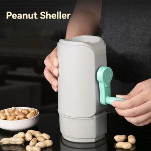 JURHOMIE Hand Crank Peanut Sheller White Gadget Peanut Peeler Efficient Automatic Peanut Shelling Machine Kitchen
