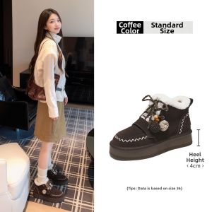 Agsdon | Genuine Leather Thick Sole Snow Boots Waterproof and Anti-Slip