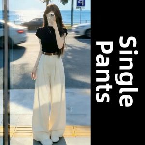 SENWA | Korean Style Black Short Sleeve T-Shirt Wide Leg Pants 2 Piece Set
