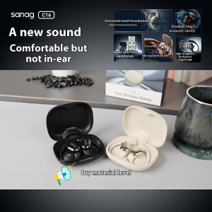 SANAG C16S Bone Conduction Headphones - Open-Ear Bluetooth 5.2 24H Playtime IPX8 Waterproof Ultra-Light HD Stereo Sport Headset for Running Cycling