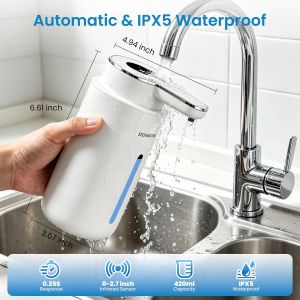 420ML P23 HD Display Touchless 6-Levels Adjustable Control Rechargeable Automatic Sensor Soap Dispenser Pressure-free Home Pump