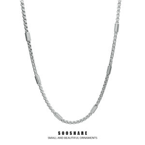 Trendy Titanium Steel Necklace for Men Basic Style Versatile Simple Quality Hip Hop Long Accessory Non Fading Box Chain