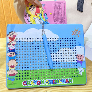 Large Size Crayon Shinchan Stress Relief Magnetic Steel Ball Drawing Board Keychain Pendant Best Friend Bag Decoration