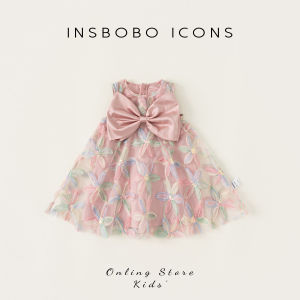 insbobo | Đầm Dễ Thương Cho Bé Không Tay Có Nơ Trang Trí
