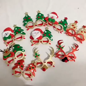 8pcs Christmas Glasses Frame New Year Merry Christmas Decoration Party Glasses Santa Snowman Gift