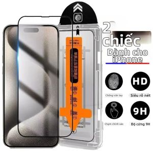 2 Miếng Dán Bảo Vệ Màn Hình HD Không Bụi Cho iPhone 16/15/14/13/12/11 Pro Max/Xr/X/Xs Max/11 Plus - Kính Cường Lực Kèm Dụng Cụ Tự Lắp Đặt