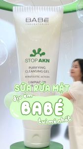 Sữa rửa mặt cho da dầu mụn dạng gel BABE STOP AKN PURIFYING CLEANSING GEL 200ml