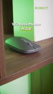 Mouse ROBOT Wireless M316 Grey Silent Click Tipis Ringan Untuk Laptop PC Garansi 1 Tahun