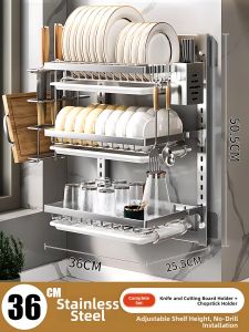MADASHUAI | Multi-functional Easy-installation Home Kitchen Dishware Organizer