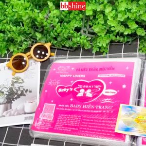 Miếng lót phân su Hiền Trang chính hãng BBShine Tấm lót sơ sinh cho bé kèm tem 7 màu (Combo 100 miếng) – SS029