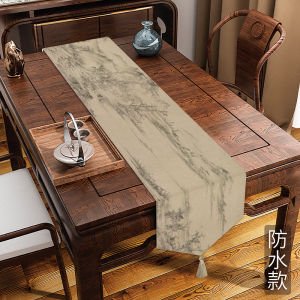 Tấm Trải Bàn Trà Vải Cotton Lanh Chống Thấm Nước Kiểu Trung Hoa Cổ Điển Hình Chữ Nhật Tấm Trải Bàn Trà Dài Theo Phong Cách Trung Hoa Hiện Đại