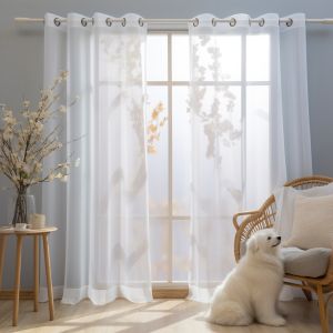 White Sheer Curtains Transparent Tulle Curtain Luxury Chiffon Window Curtains For Bedroom Villa Opaque Drapes Living Room Decor