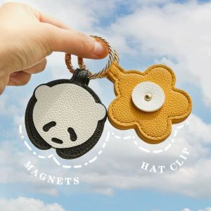 Portable Travel Magnetic Hat Clip Panda Absorption Storage Organizer Outdoor Anti-Loss Hat Clip Bag Hanger Organizer