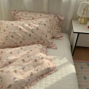 Pure Cotton Double Layer Pillowcase Single Piece Childrens Cartoon Design Bedding Ins Cute Cartoon Kids Pure Cotton Double Layer Pillowcase One Piece 48X74