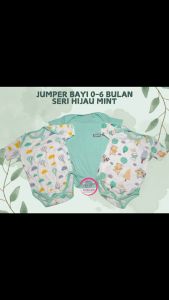 Jumper Bayi 0-6 Bulan Seri Hijau Mint 3 Motif