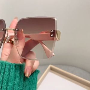 Unyiel - Kacamata Hitam Vintage Untuk Wanita Kacamata Perlindungan Matahari Pantai Tanpa Bingkai dewasa eyewear sunglasses women Lensa