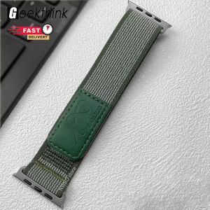 GEEKTHINK Trail Loop Nylon Leather strap For Apple Watch Band 44mm 45mm 42mm Bracelet For Apple Watch Ultra 49mm Ultra 2 Series 9 8 7 6 5 4 3 SE 38mm 40mm 41mm