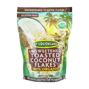 Natural Baked Coconut Slices Coconut Shavings Keto Diet Snacks Baking Gluten Free Original Flavor from USA 200g Net Content