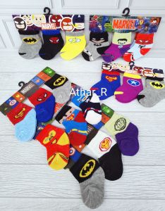 (grosir isi 12 pasang) Kaos Kaki Bayi laki laki baby cowok 0 12 bulan motif karakter superhiro