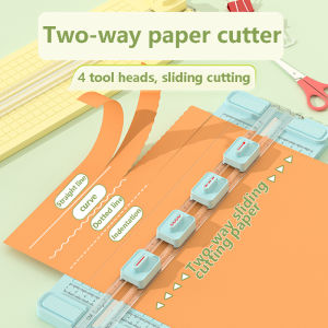 1PC 4-in-1 bidirectional paper cutter manual paper cutter with 4 knife heads suitable for office school and home use