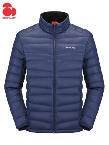 Scaler Mens Lightweight Goose down Jacket Autumn Winter Outdoor Casual Short Style Windproof Warm Stand Collar Coat