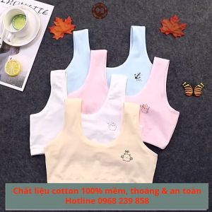 Áo bra áo ngực Bé Gái Từ 8 đến 16 Tuổi Áo Lót Học Sinh tiểu học trung học từ 8-16 tuổi chất cotton mềm thoáng mát co giãn dễ chịu thời trang