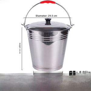 Stainless Steel Handheld Water Bucket Large Capacity Thickened Old Style Iron Water Bucket Family Use Storage Water Barrel